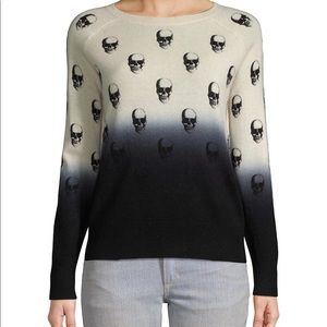 Skull Cashmere Dip Dye Skull-Print Sweater